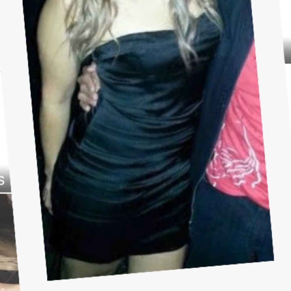 Express strapless black dress